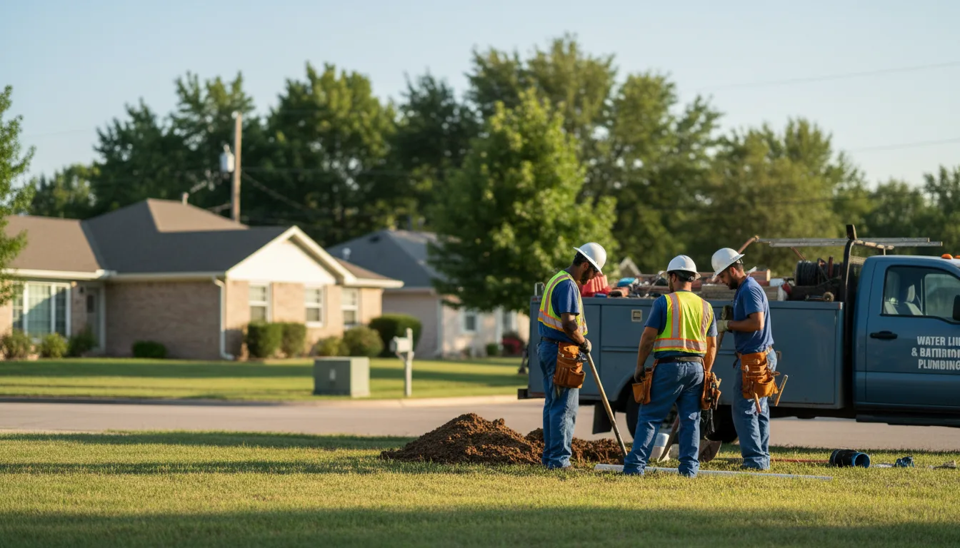 Residential water line and bathroom plumbing service in Turpin, OK